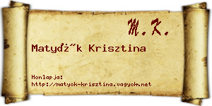 Matyók Krisztina névjegykártya