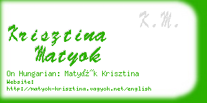 krisztina matyok business card